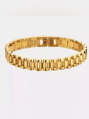 Unisex Gold Plated Rolex Style Link Bracelet - Elegant Women’s Jewelry